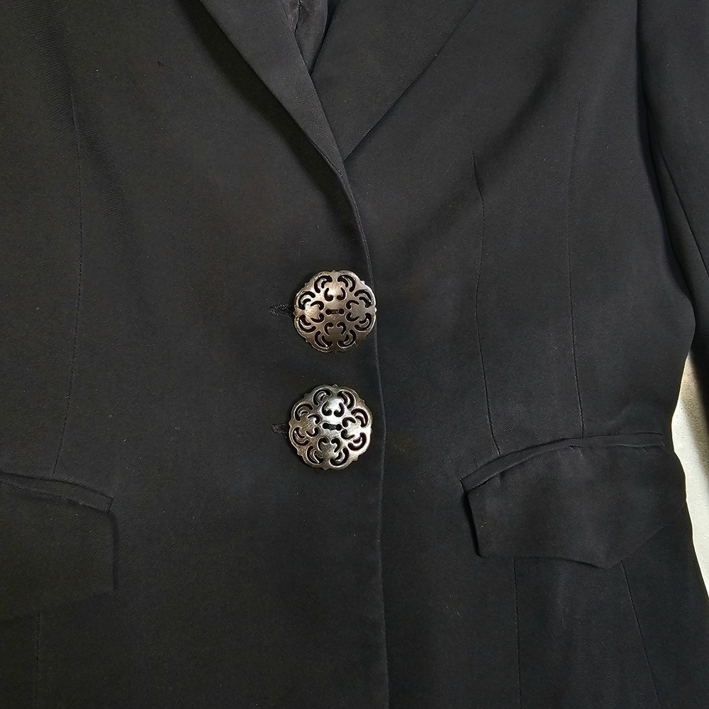 Morgane Le Fay Blazer Womens M Silk Lycra Jacket Career Office Lightweight USA - Picture 4 of 11